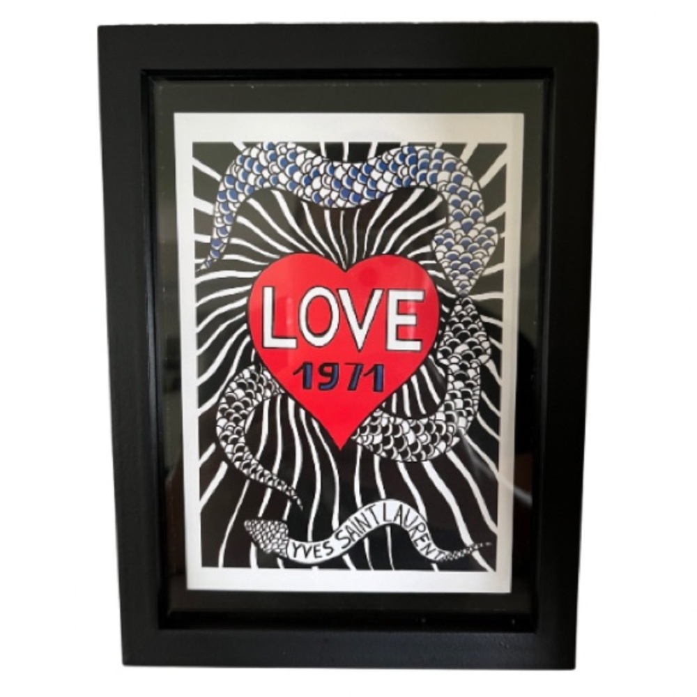 Vintage YSL Love Postcard Framed